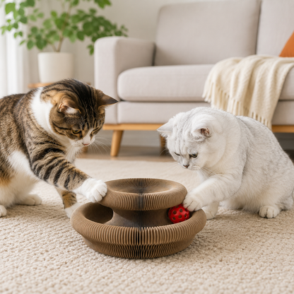 退屈知らずの猫へ｜ボール付き爪とぎトイ