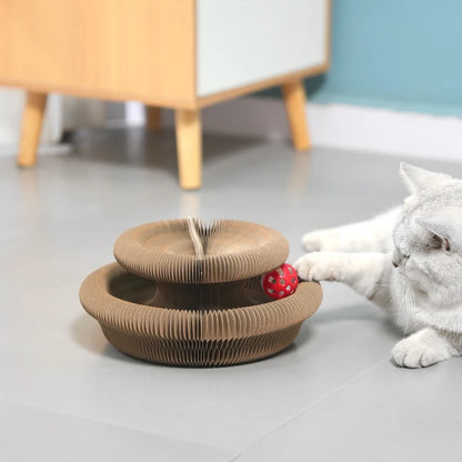 退屈知らずの猫へ｜ボール付き爪とぎトイ