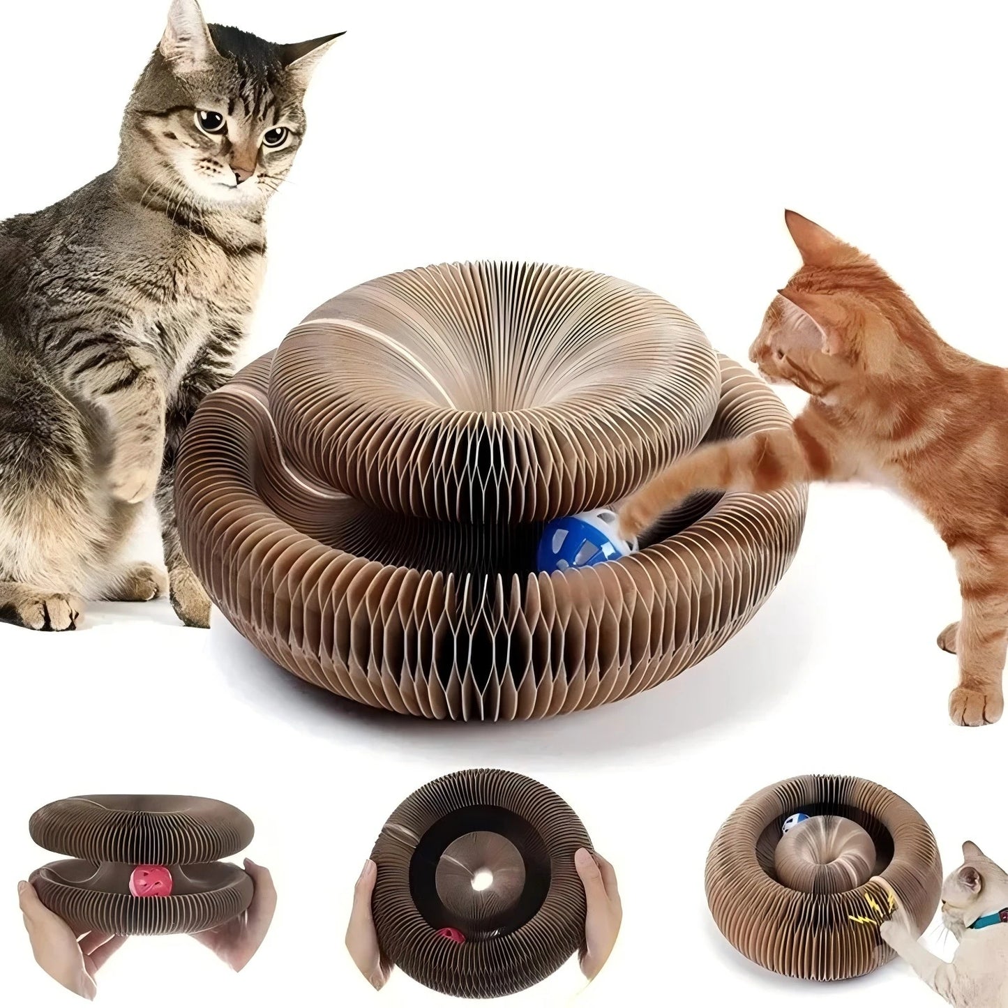 退屈知らずの猫へ｜ボール付き爪とぎトイ